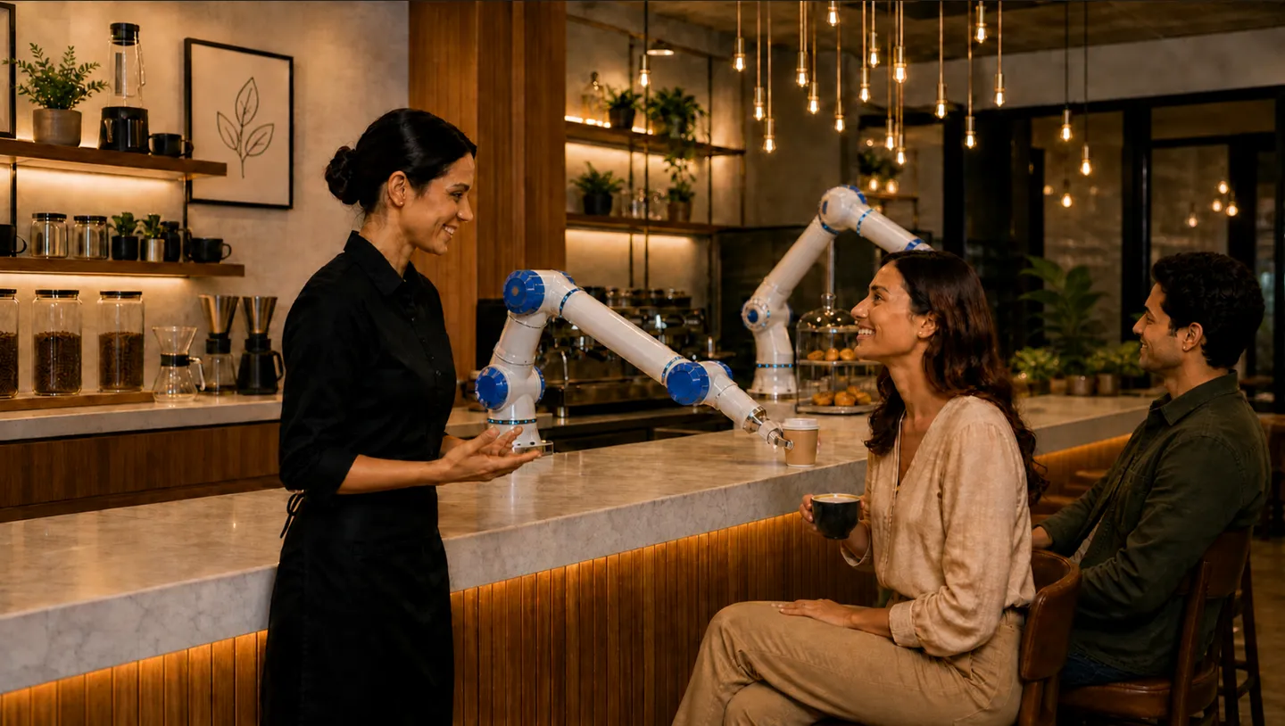 Human and robot hospitality interaction