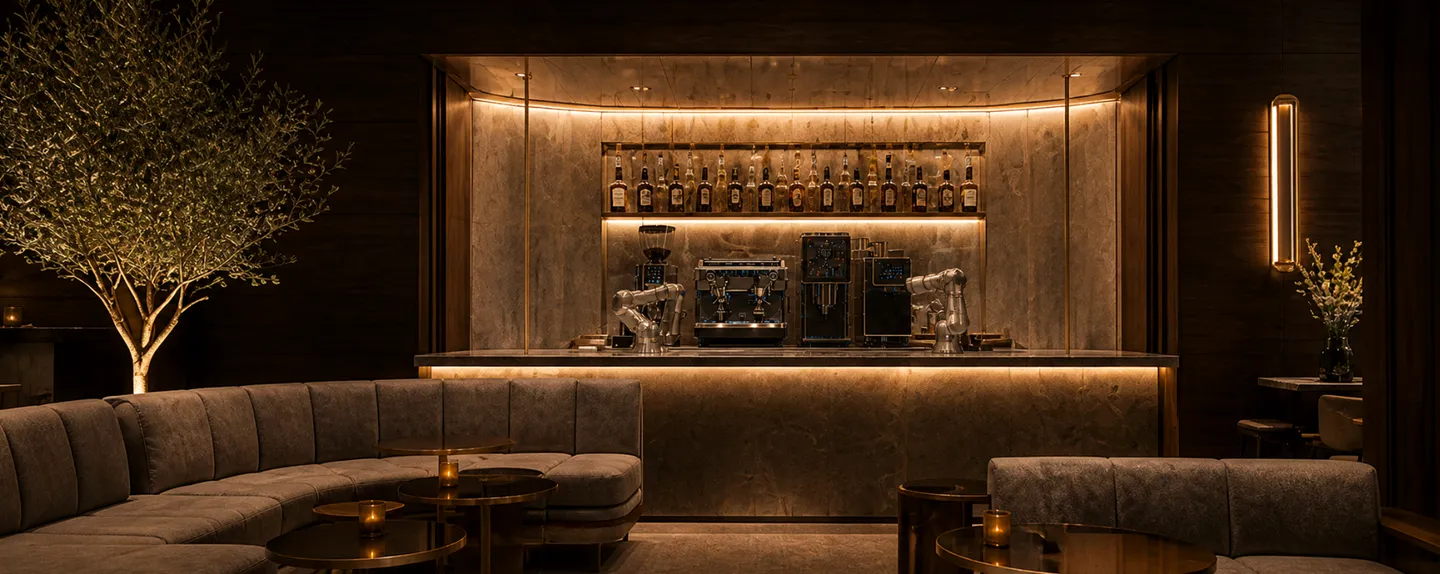 Premium venue bar with ZICATE platform